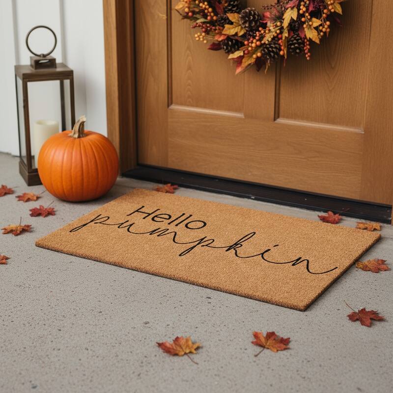 HomeRoots 24" X 36" Natural And Brown Fall Outdoor Coir Door Mat - 24.00' X '36.00 - 24.00' X '36.00