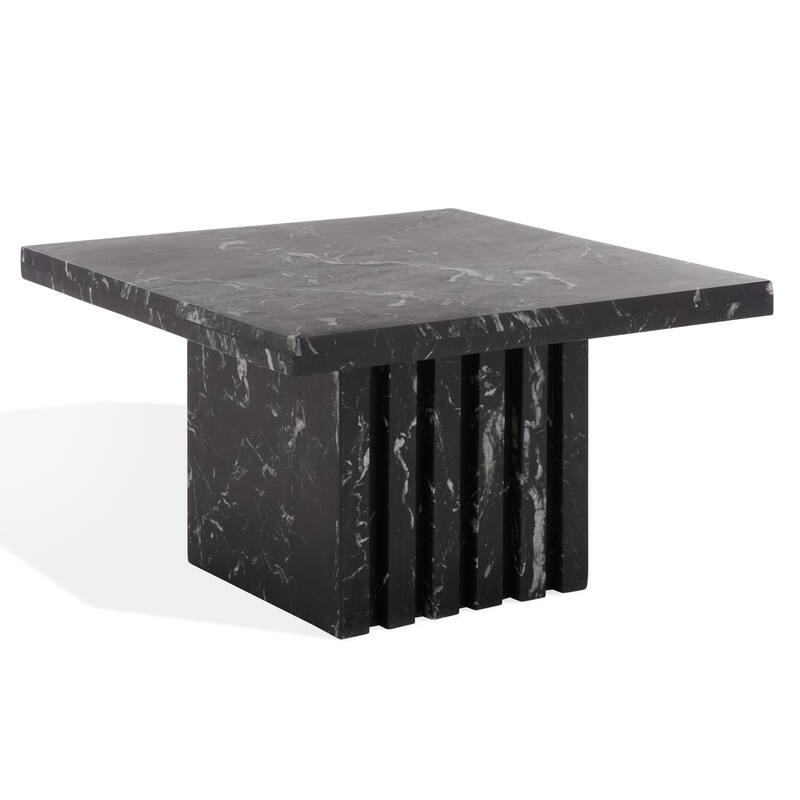 SAFAVIEH Couture Izzat Square Marble Accent Table - 21 In W x 21 In D x 12 In H - 21"W x 21"D x 12"H