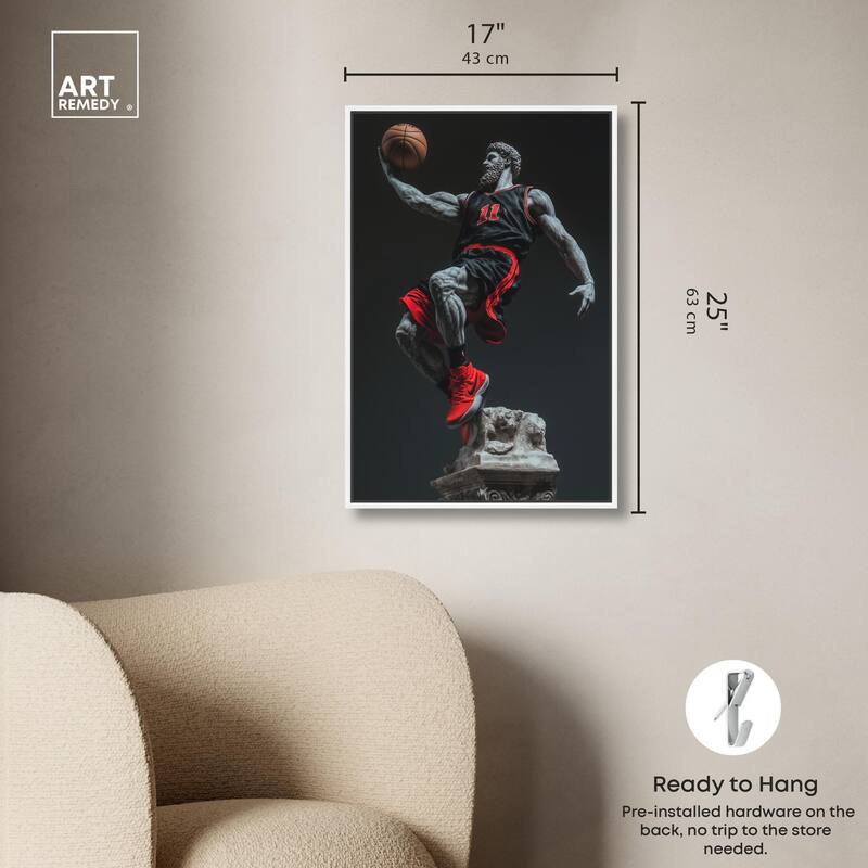 Basketball Sculpture Canvas by Art Remedy