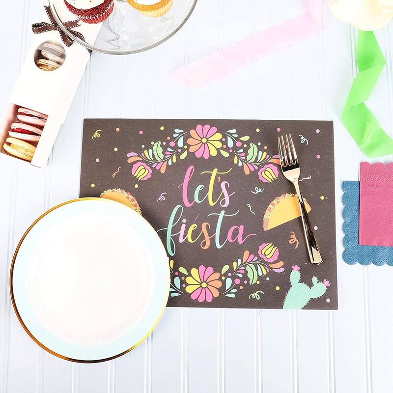 Cinco de Mayo Placemats, Let's Fiesta Table Decorations (10 x 14 In