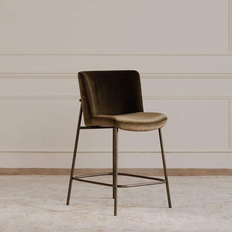 NADAAL STUDIOS Amaris, Counter Stool With Performance Fabric - 21.7"W x23.4"D x37.4"H