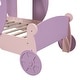 preview thumbnail 19 of 22, Twin Size Crown Princess Carriage Bed, Platform Car Bed with Stair
