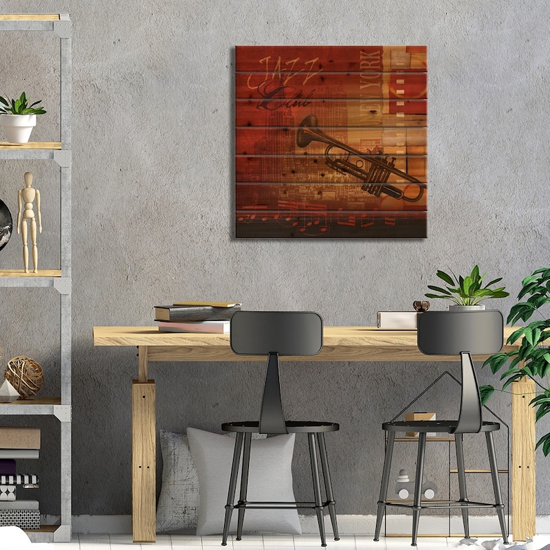 Jazz Club Print On Wood by Conrad Knutsen - Multi-Color