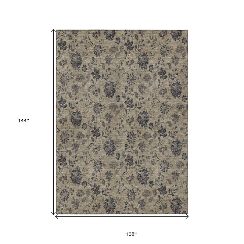 HomeRoots Floral Transitional Rectangle Outdoor Rug