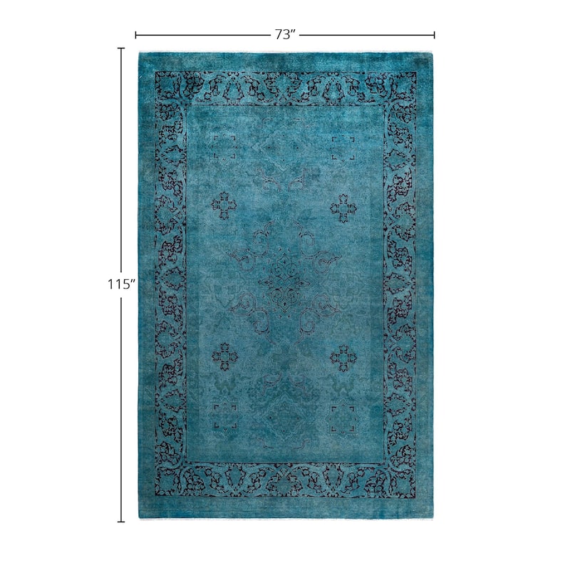 Contemporary Overdyed Wool Hand Knotted Area Rug - 6' 1" x 9' 7"