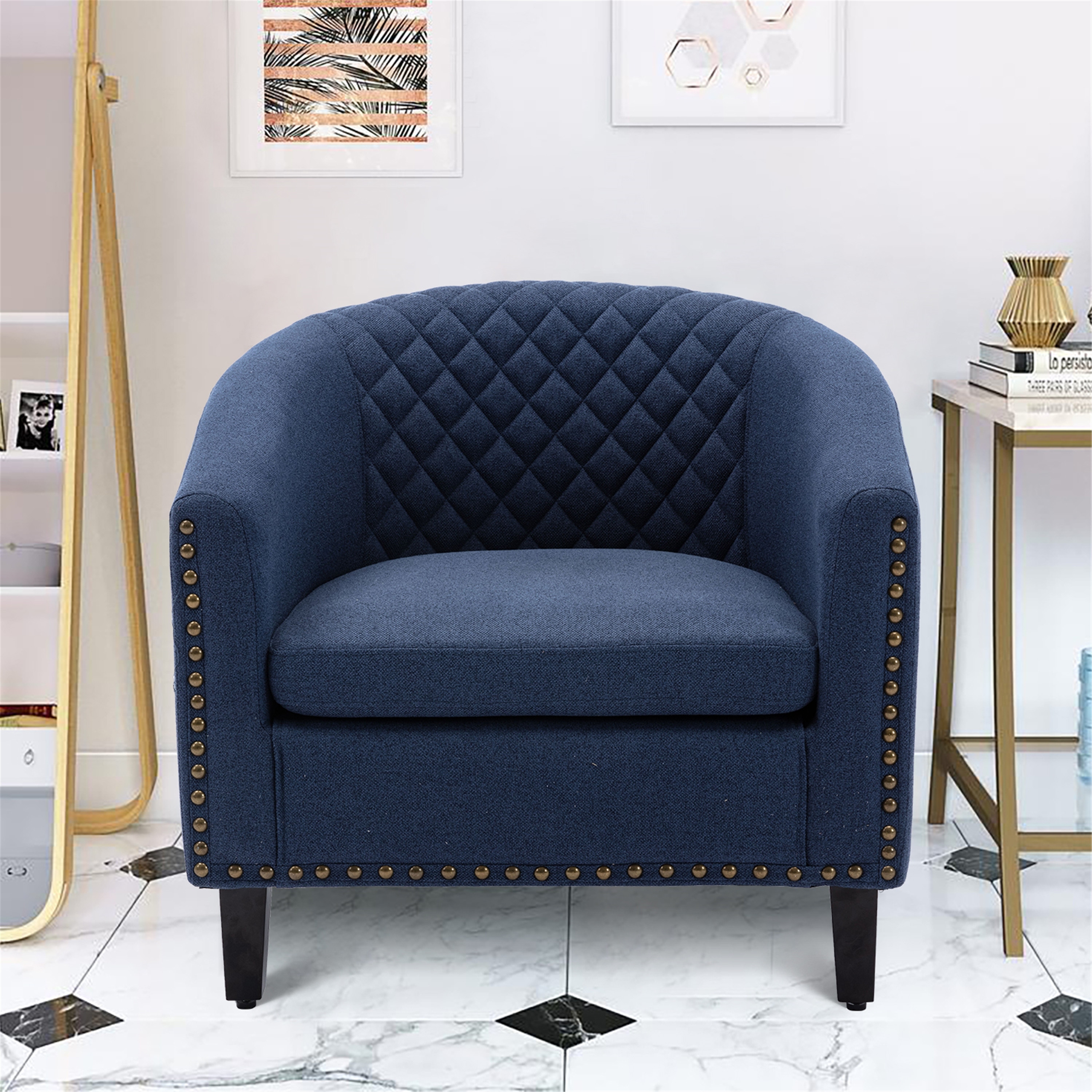 Navy linen chair shop