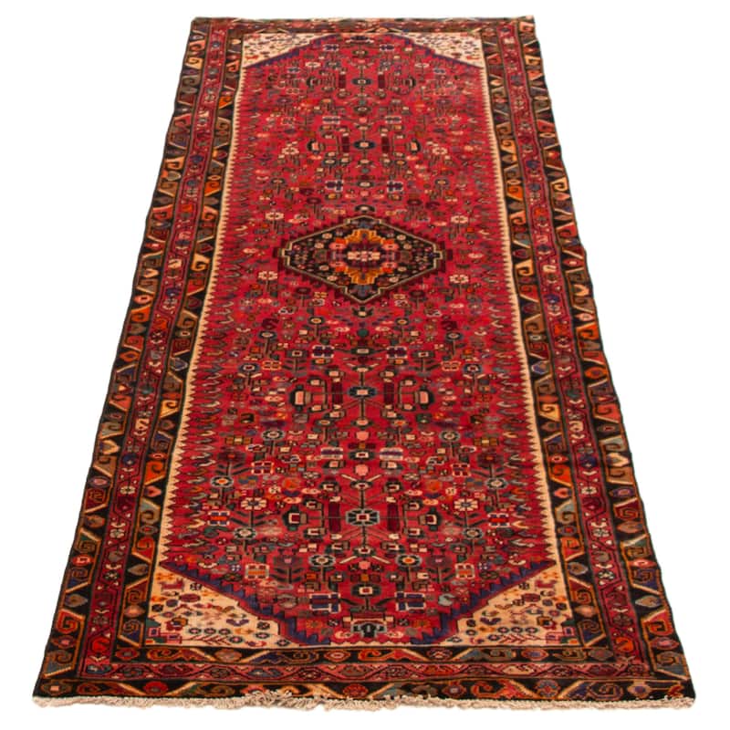 ECARPETGALLERY Hand-knotted Andelz Red Wool Rug - 3'7 x 9'2