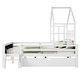 preview thumbnail 4 of 8, Full Size House Bed with Ladder and Storage Drawers for Kid Bedroom,Solid Wood Platfrom Bedframe with 2 Blackboard