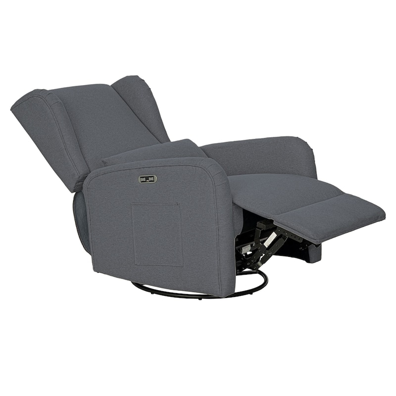 Madison Park Candace Power Recliner 3-in-1 with Swivel, Glider, USB Ports