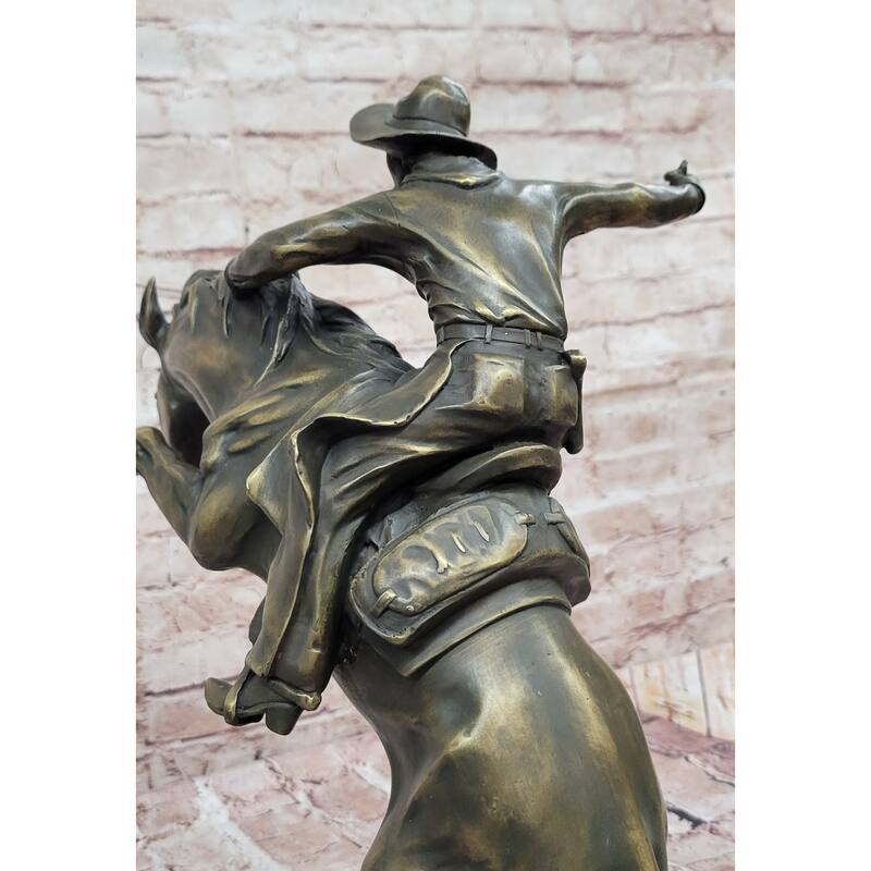 Hand Made Bronco Buster By Fredric Remington Bronze Sculpture Statue
