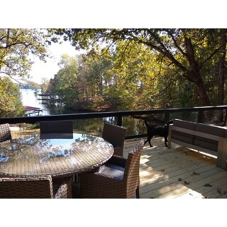 Oasis 60 Inch Outdoor Patio Dining Table with 6 Chairs w/ Arms