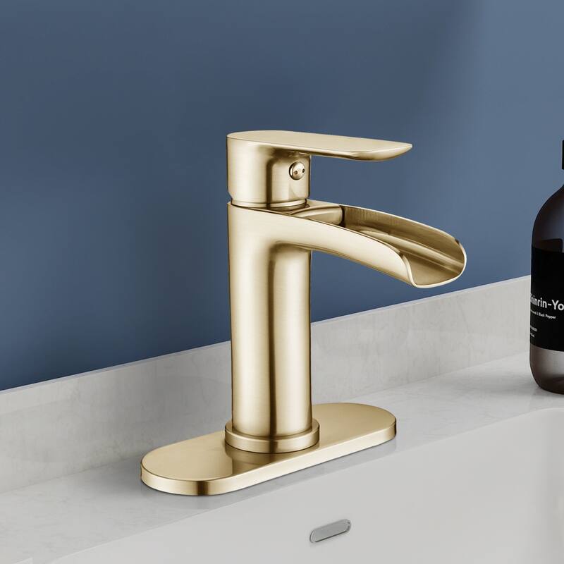 Topcraft Single Handle Waterfall Bathroom Faucet with Baseplate