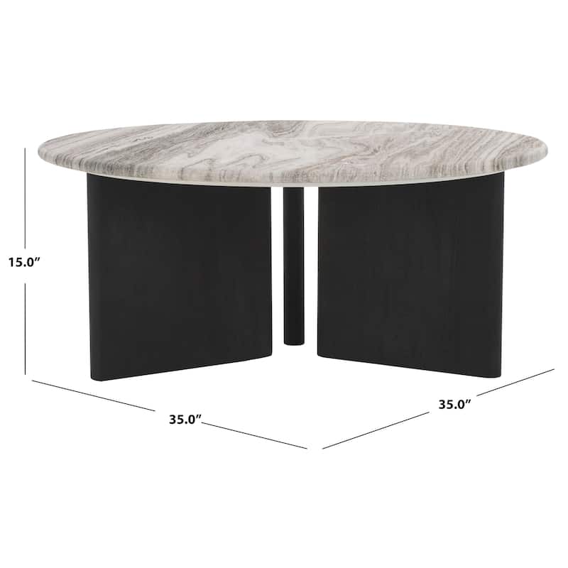 SAFAVIEH Home Lauresse Marble Coffee Table - 35"W x 35"D x 15"H