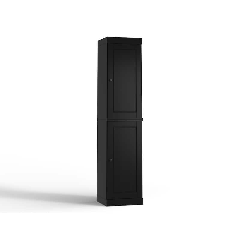 100% Solid Wood Tall Freestanding Bathroom Linen Cabinet with Doors, Adjustable Shelves, Modular Storage, 16.5" W x 71.5" H