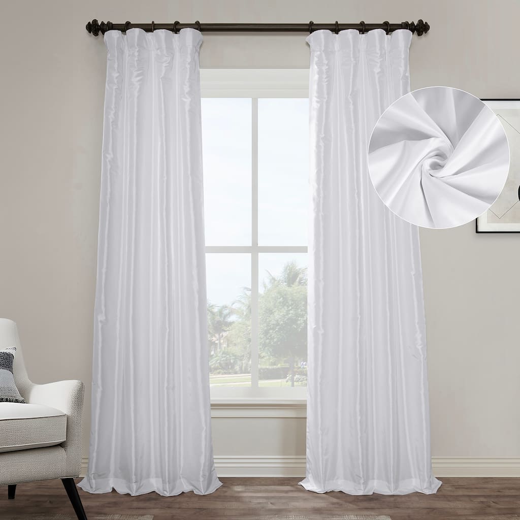 Exclusive Fabrics Faux Silk Taffeta Room Darkening Curtains for Bedroom & Living Room (1 Panel)