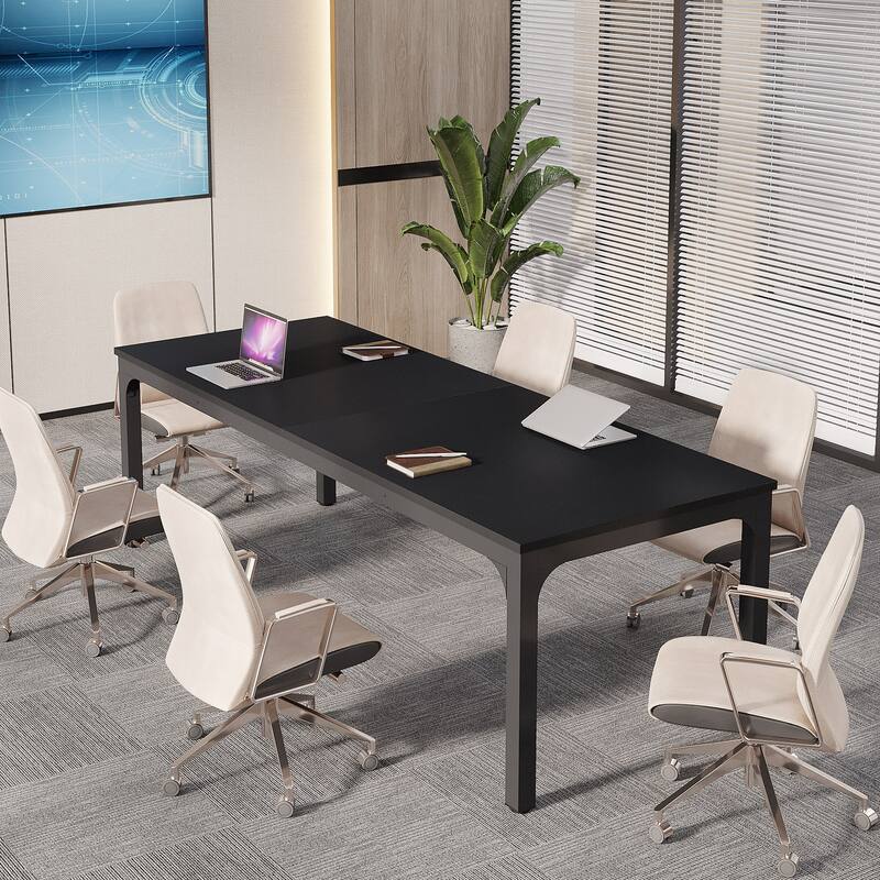 Modern Office 13FT Conference Table Set of 6, Large Rectangle Meeting Table, 78.74-Inch Long Business Seminar Table