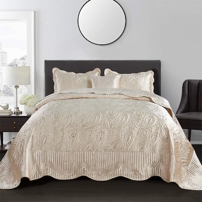 Serenta Quilted Satin 4-piece Bedspread Set