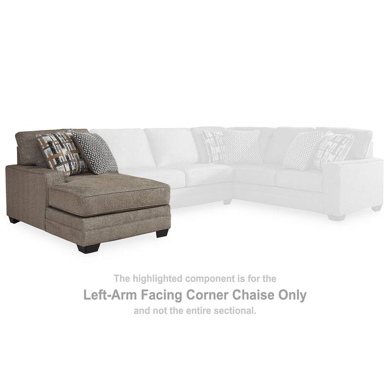 Signature Design by Ashley Cannonbrook Brown 3-Piece Sectional with Chaise - 139" W x 69" D x 40" H