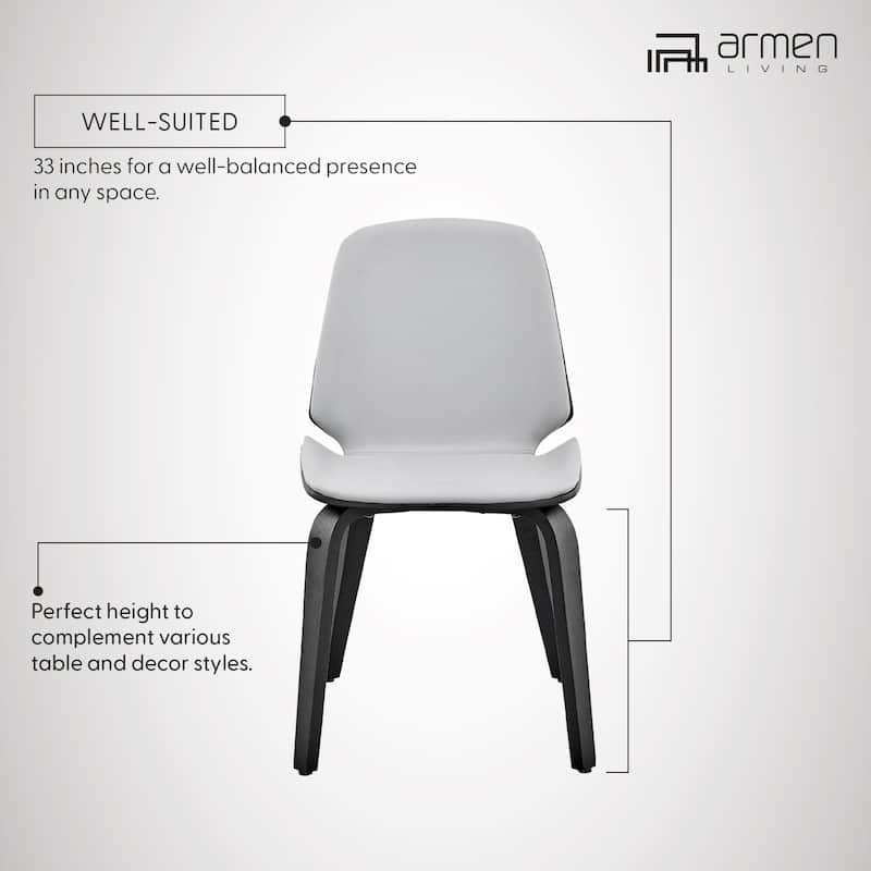 Brinley Walnut or Black Wood Upholstered Dining Chair