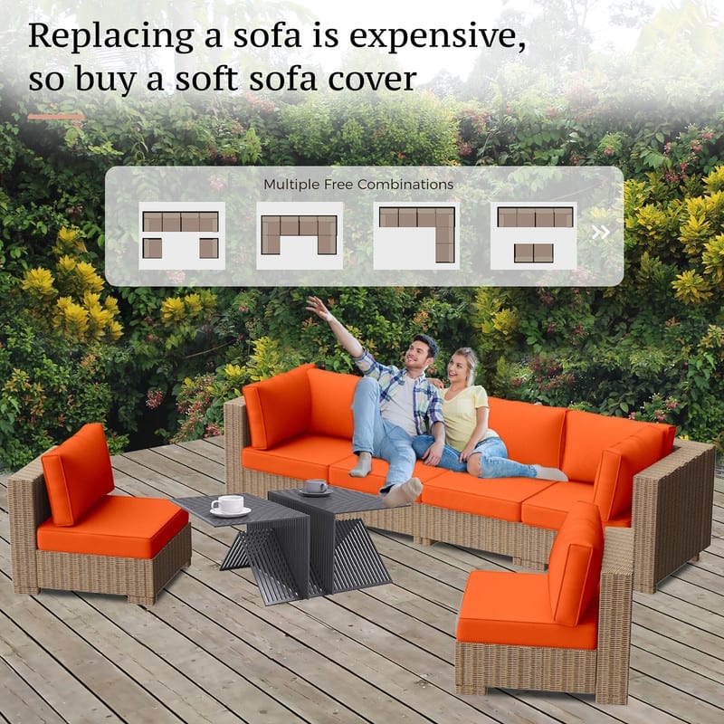 14 Piece Patio Furniture Cushion Set Outdoor Sofa Replacement Cushions