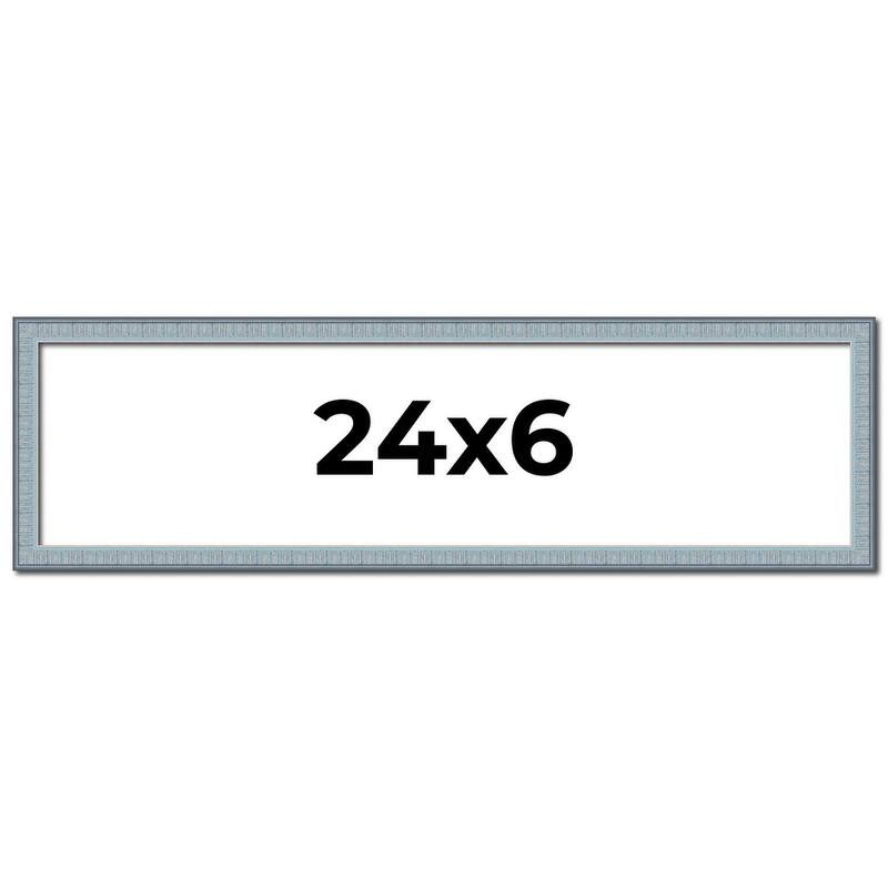 24x6 Frame Rustic Sky Blue Solid Wood Picture Frame | 0.75 Inch