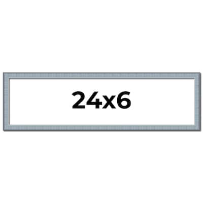 24x6 Frame Rustic Sky Blue Solid Wood Picture Frame | 0.75 Inch