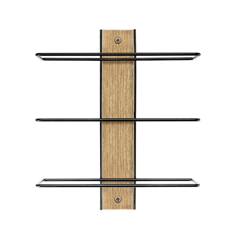 9 Bottle Wine Rack Wood Holder (Set of 3) - 2.5"D x 10"W x 12"H