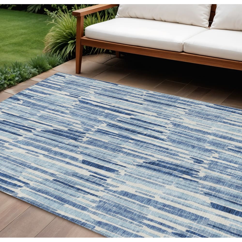 HomeRoots Abstract Transitional Rectangle Outdoor Rug