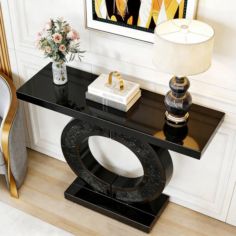 O-Shaped Handicrafts Mirror Console Table for Living Room