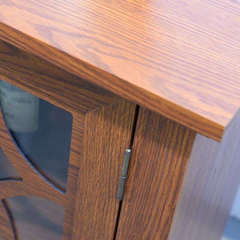 Spacious size sideboard 2 clear tempered glass doors buffet with adjustable shelf