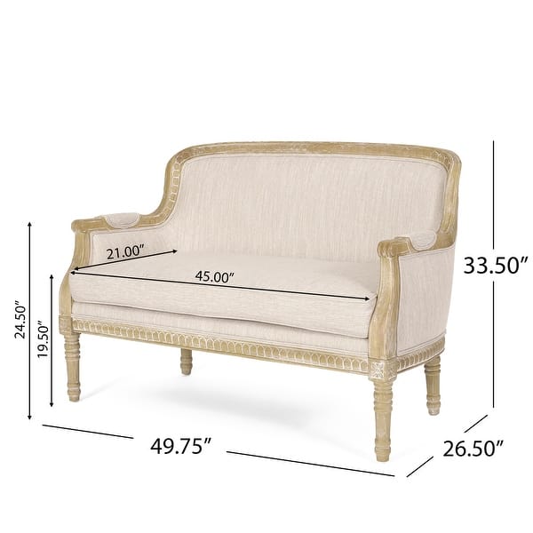 dimension image slide 1 of 2, Trask Upholstered Loveseat by Christopher Knight Home