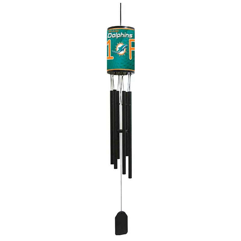 NFL Wind Chime, #1 Fan with Team Logo, Miami Dolphins