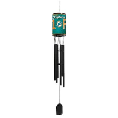 NFL Wind Chime, #1 Fan with Team Logo, Miami Dolphins