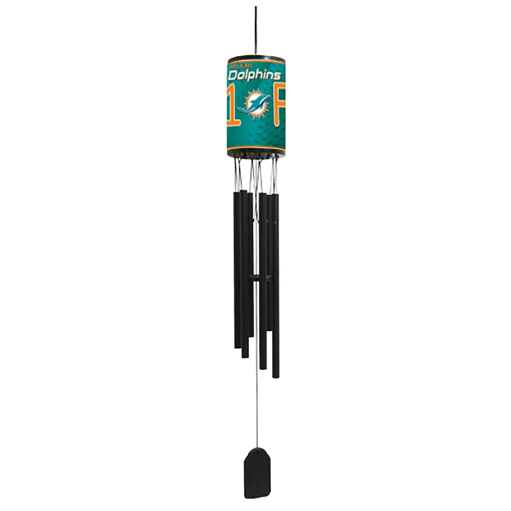NFL Wind Chime, #1 Fan with Team Logo, Miami Dolphins