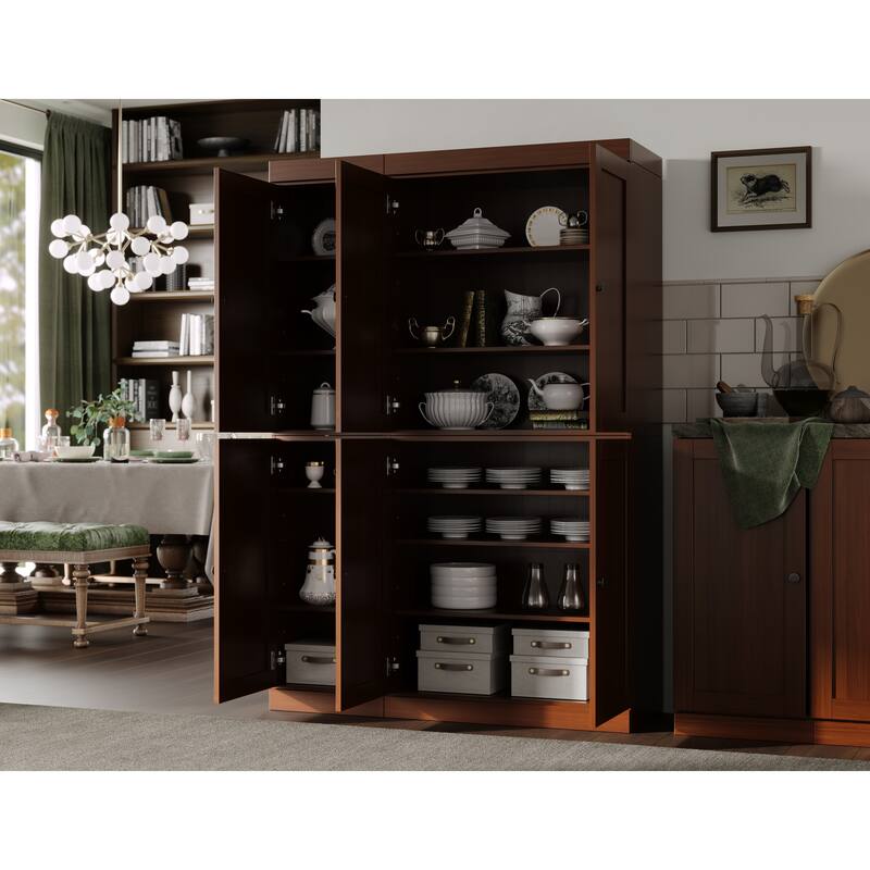 Palace Imports 100% Solid Wood 48.5" Pantry Cabinet with Shaker Doors and Adjustable Shelves