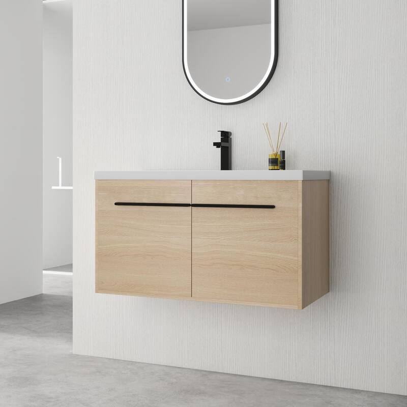BNK 16"/20"/24"/30"/36" Single Sink Bathroom Vanity with Soft Close Door and Shelf