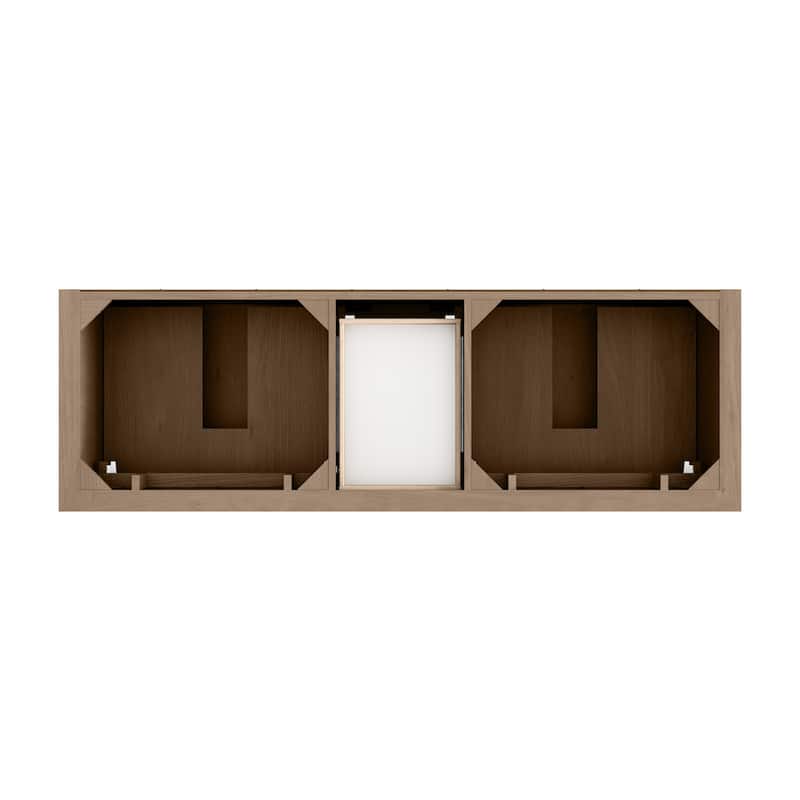 Brookfield 72" Double Vanity, Pecan w/FreePower Wireless Charger