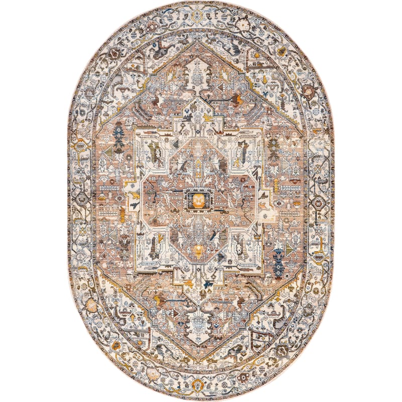 Nuloom Camila Faded Medallion Fringe Area Rug