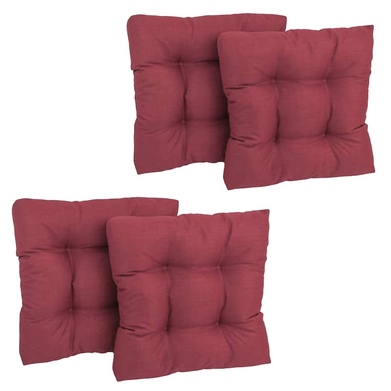 19-inch Square Tufted Indoor/Outdoor Chair Cushions (Set of 4) - 19" x 19" - Merlot
