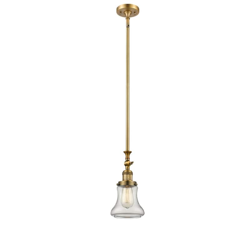 Innovations Lighting Bellmont 7" Wide Mini Pendant - Brushed Brass / Clear