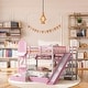 preview thumbnail 37 of 46, Kid-Friendly Design Full over Full Bunk Bed Pink