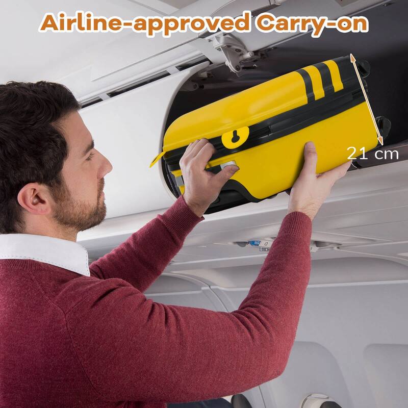 Costway 2-Piece Kid’s Luggage Set with Cute Bee Backpack & 18” Rolling - See Details