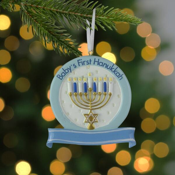 Shop 3 3 Blue And White Baby S 1st Hanukkah Holiday Ornament Overstock 29783187