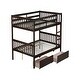 preview thumbnail 34 of 34, Full Over Full Rubber Wood Convertible into 2 Full Beds Bunk Bed with 2 Drawers ,Ladder and Safety Guardrails