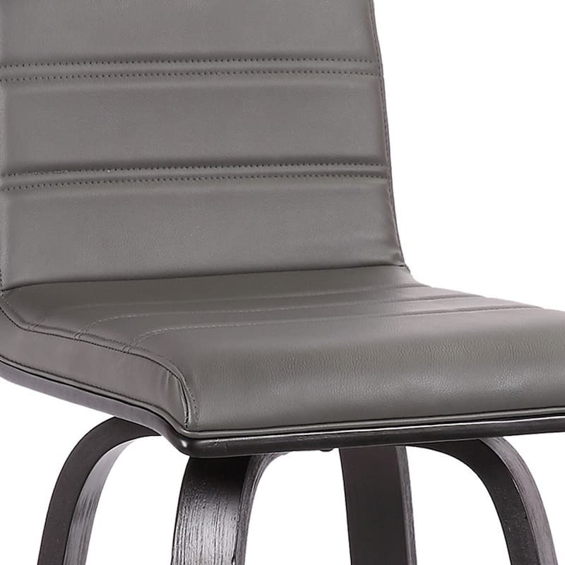 HomeRoots 26" Gray and Black Fabric and Iron Low Back Counter Height Swivel Bar Chair