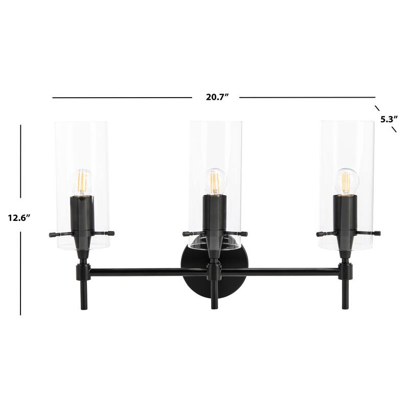 SAFAVIEH Lighting Annarosa 3-Light Led Vanity Sconce - 20.7" W x 5.3" L x 12.6" H - 21Wx5Dx13H