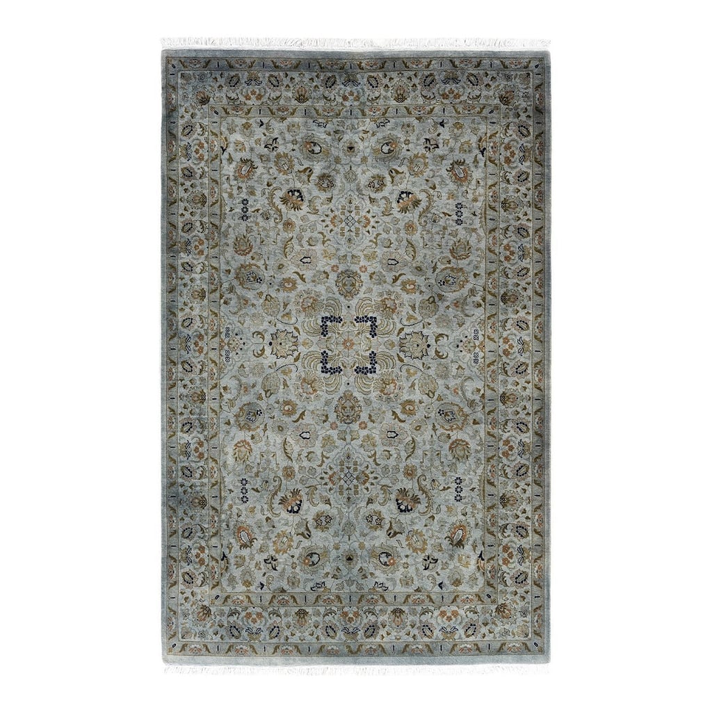 Overdyed, One-of-a-Kind Hand-Knotted Area Rug - Gray - 4' 2" x 6' 5"