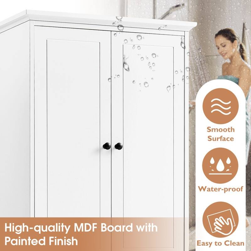 Bathroom Storage with 2 Doors & 4 Drawers, Floor Freestanding