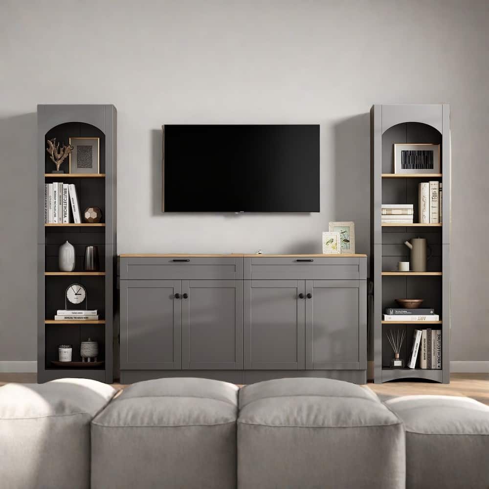 102.3" Display Units - 3-Piece Configurable Set with 6 Adjustable Shelves and Anti-Tip Safety