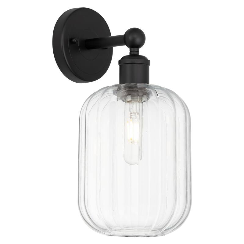 Innovations Lighting Endless Possibilities Edison - Preston - 1 Light 7" Jar Shade Sconce - Clear/Matte Black